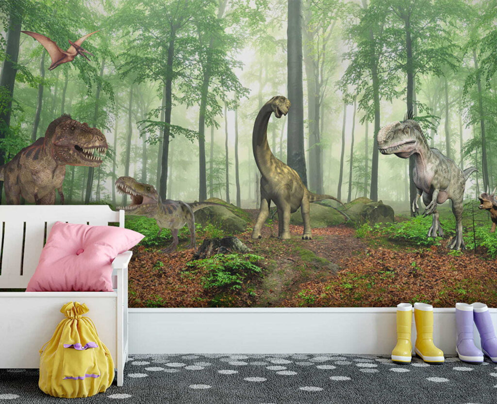 Dinosauři v slunném lese — interiér 3