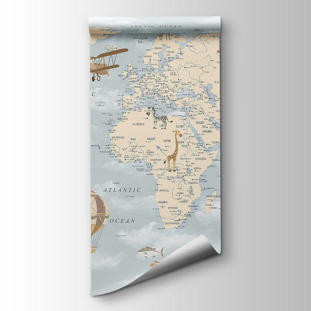 Mapa světa v oblacích — zobrazení produktu