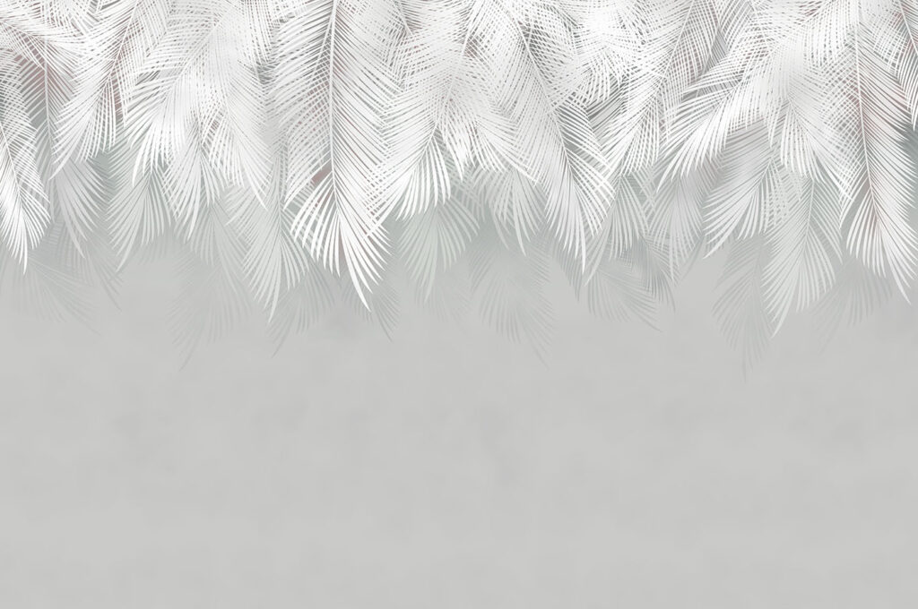 Bílé palmové větve — celý design