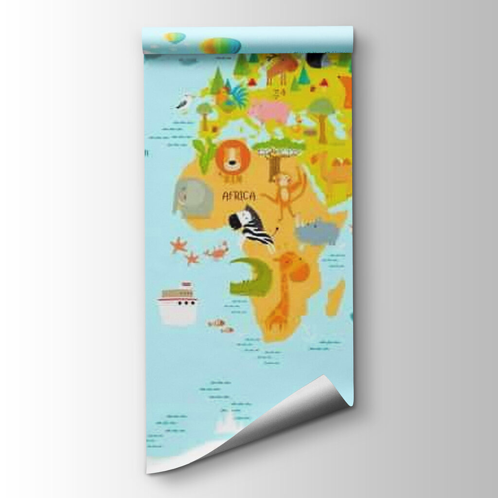 Mapa světa se zvířaty — zobrazení produktu