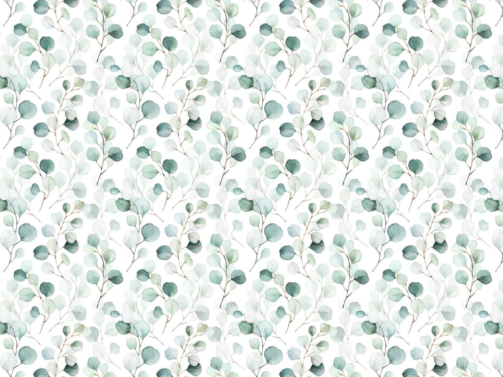 Kulaté lístky v akvarelu — celý design