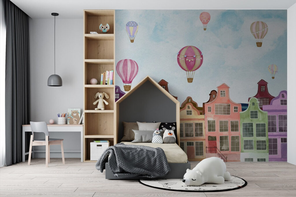 Balony nad barevnými domy — interiér 1