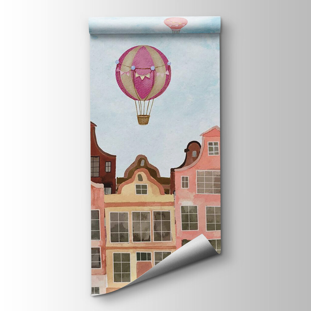 Balony nad barevnými domy — zobrazení produktu