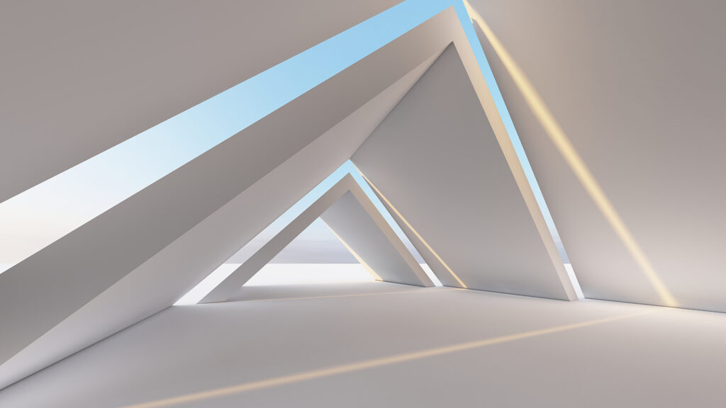 Trojúhelníková chodba — celý design