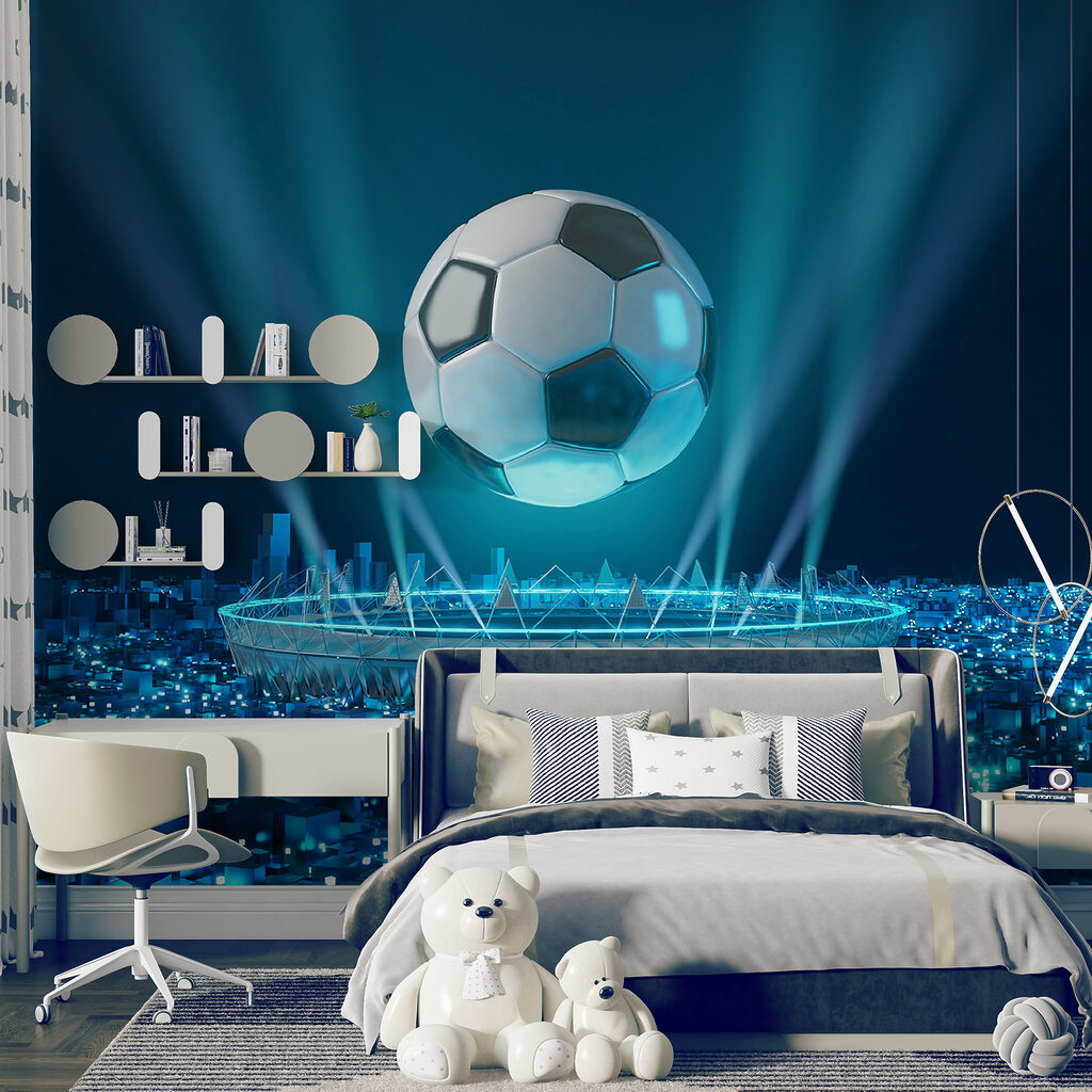 Fotbal nad osvětleným stadionem — interiér 5