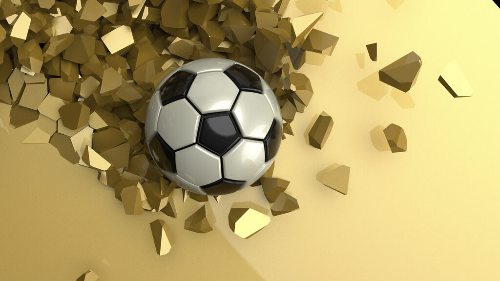 Fotbal skrz zlatou zeď — celý design