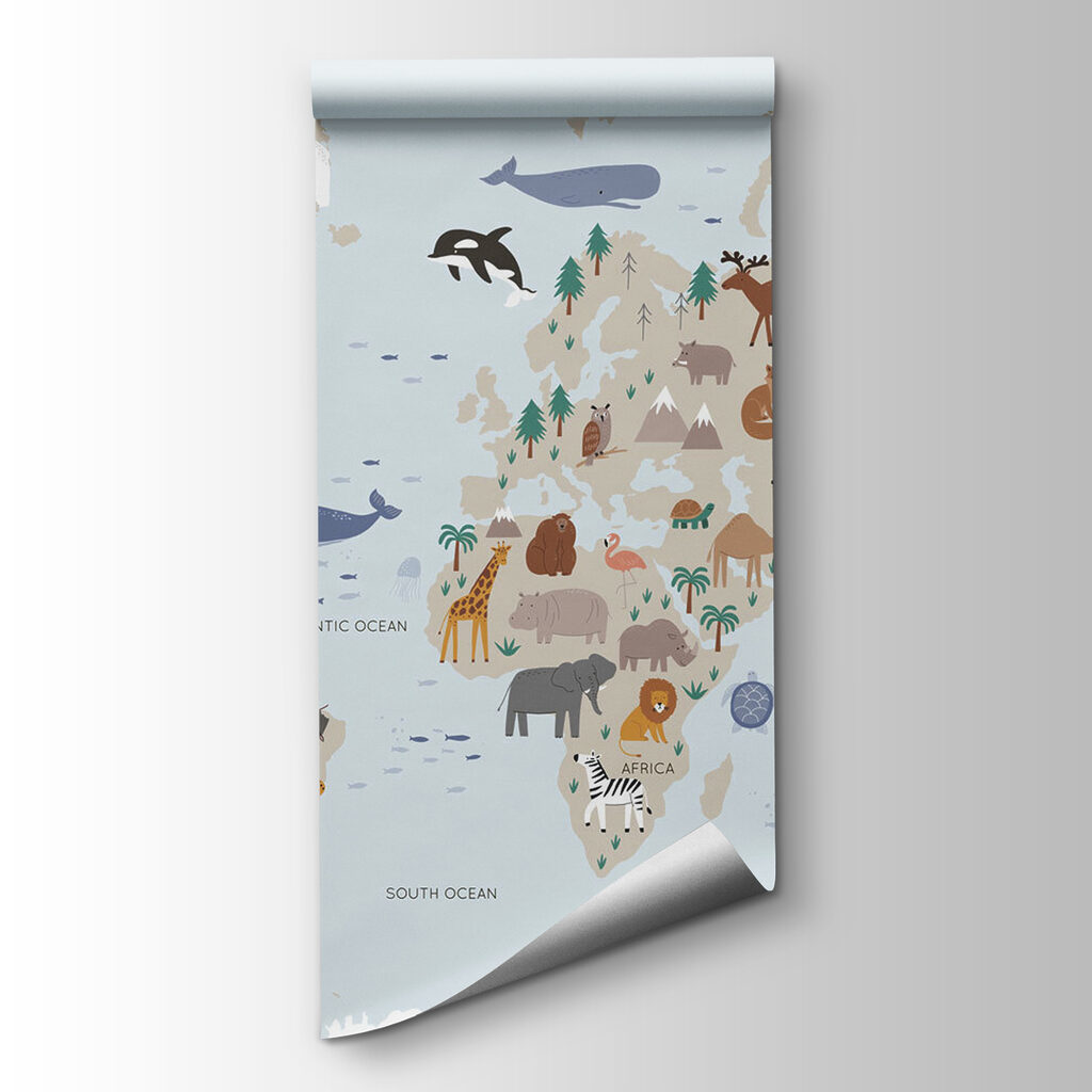 Světlomodrá mapa zvířat — zobrazení produktu