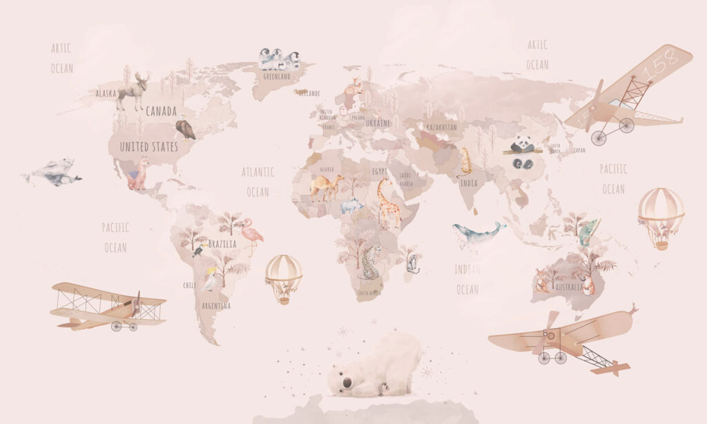 Růžové trasy na mapě — celý design
