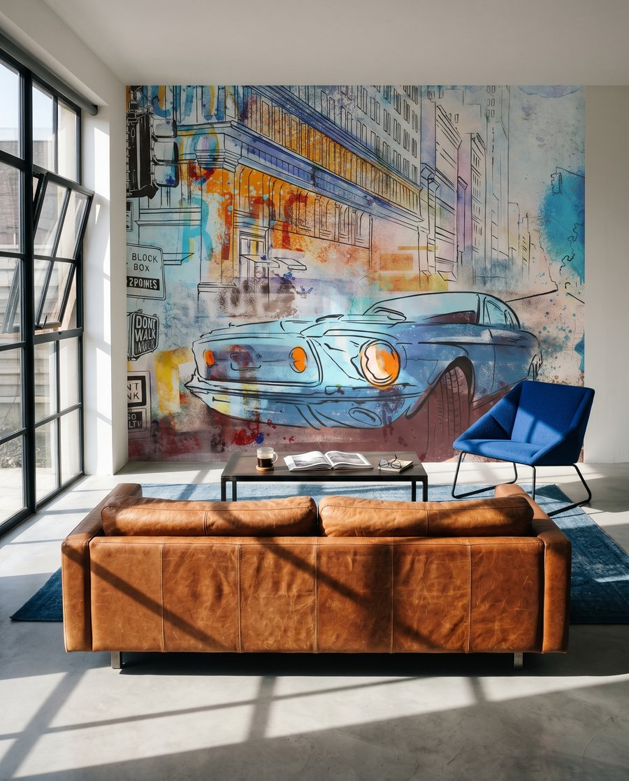 Veteránské auto v městě — interiér 3