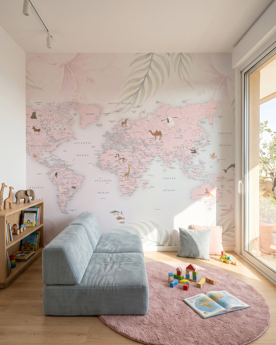 Mapa světa mezi listy — interiér 3