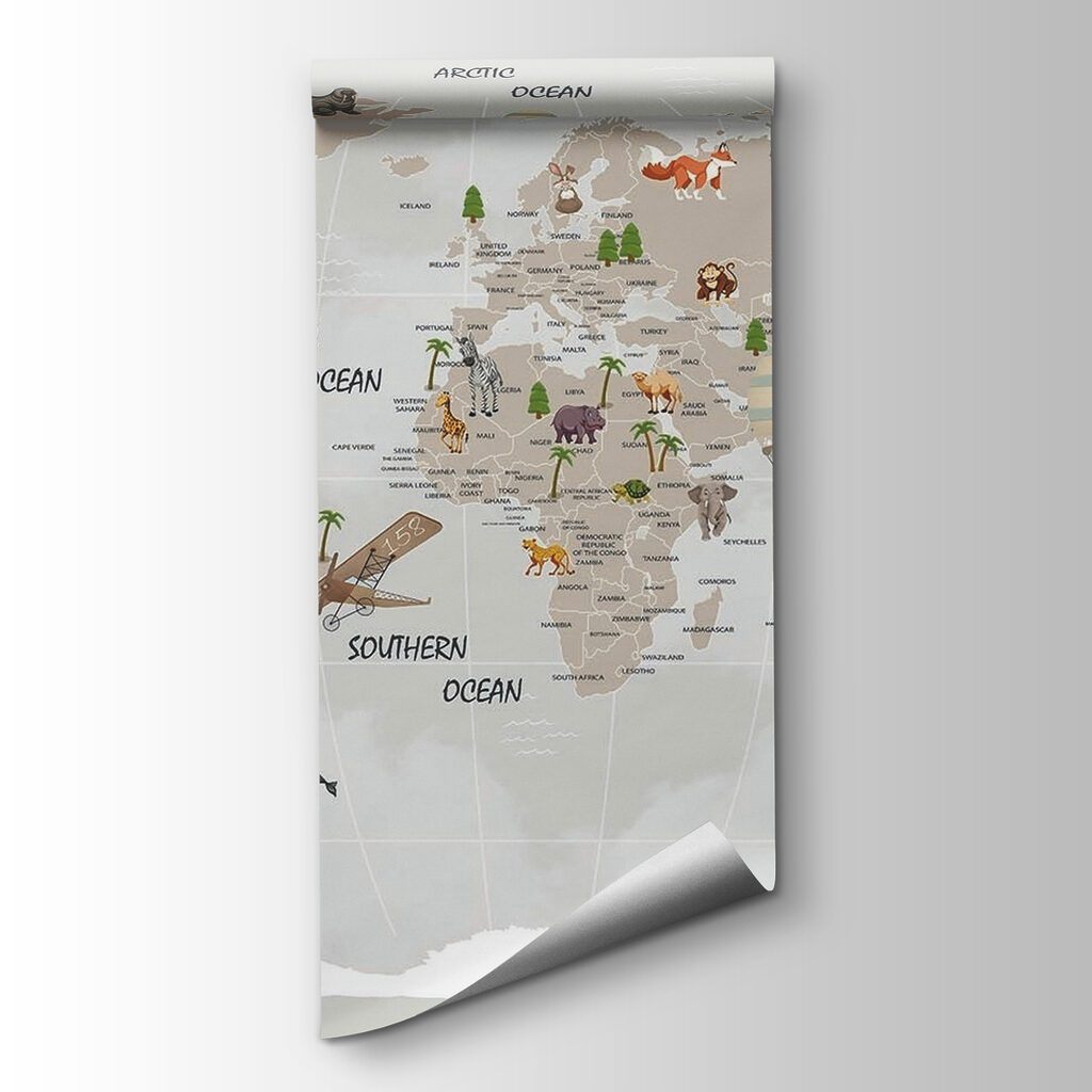 Kreslená mapa světa — zobrazení produktu