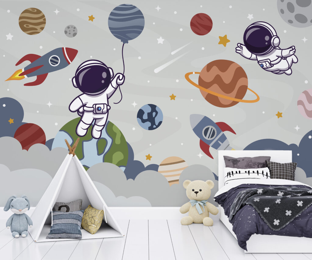 Hravé rakety a astronauti — interiér 1