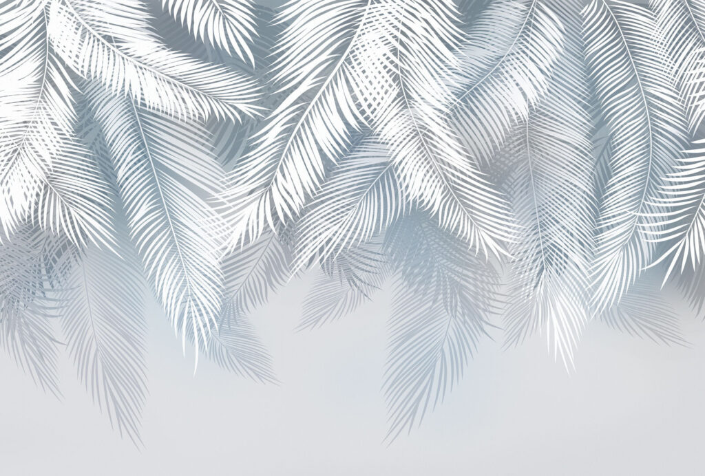 Visící palmové listy — celý design