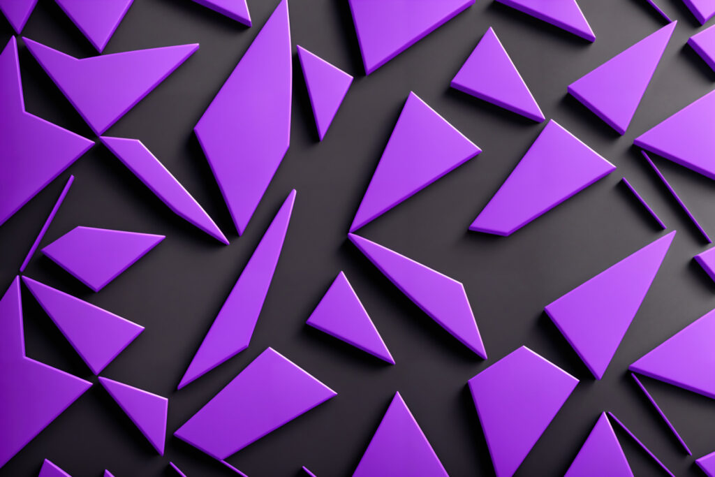 Fialové fazety vyčnívají — celý design