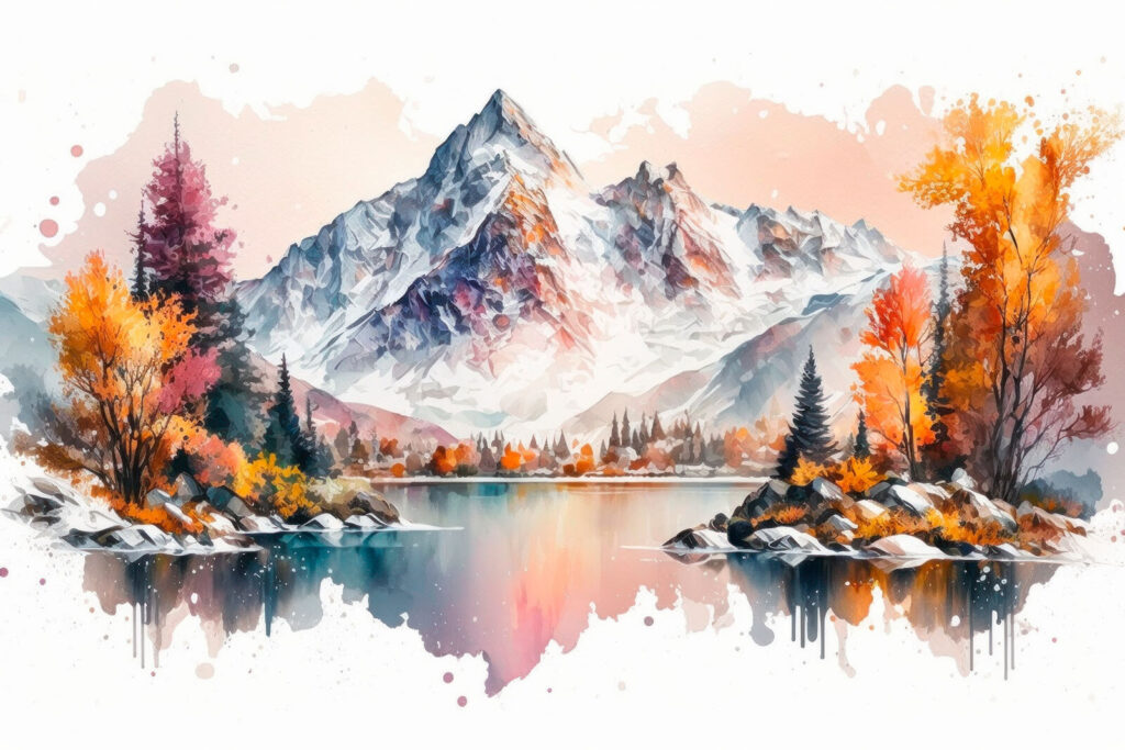 Podzimní barvy kolem jezera — celý design