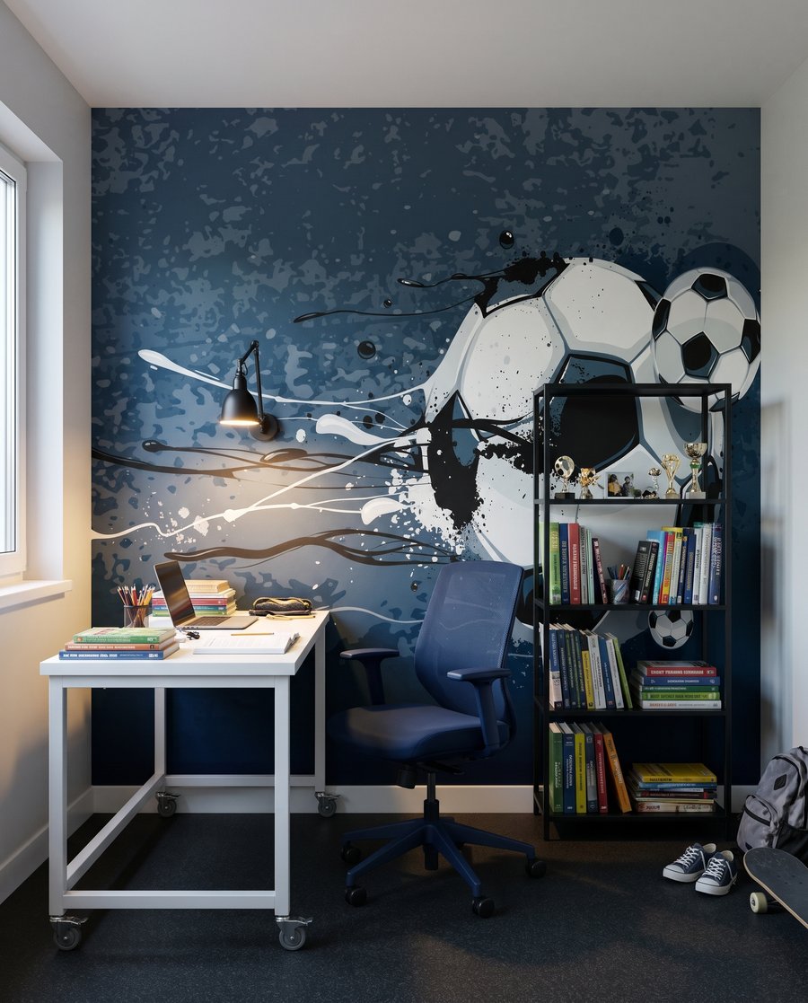 Fotbal skrz modrou barvu — interiér 3