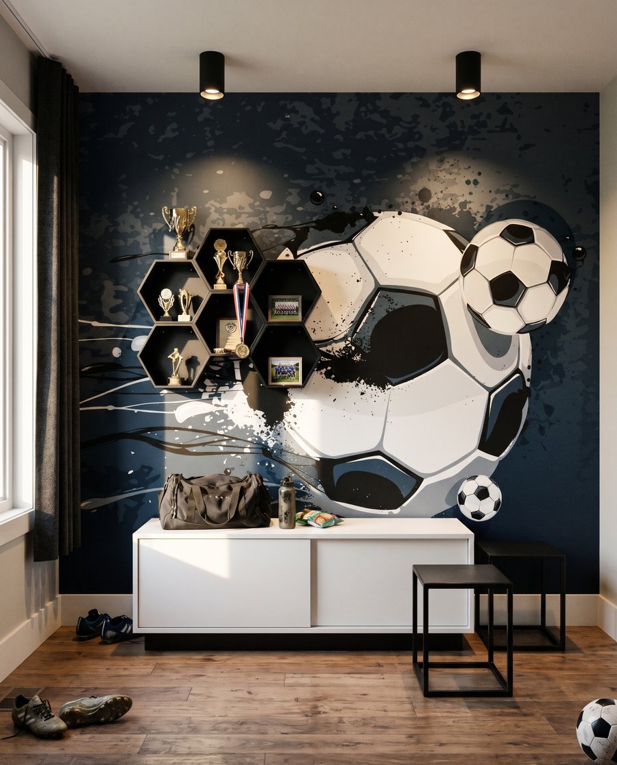 Fotbal skrz modrou barvu — interiér 4