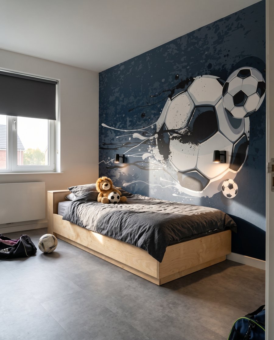 Fotbal skrz modrou barvu — interiér 5