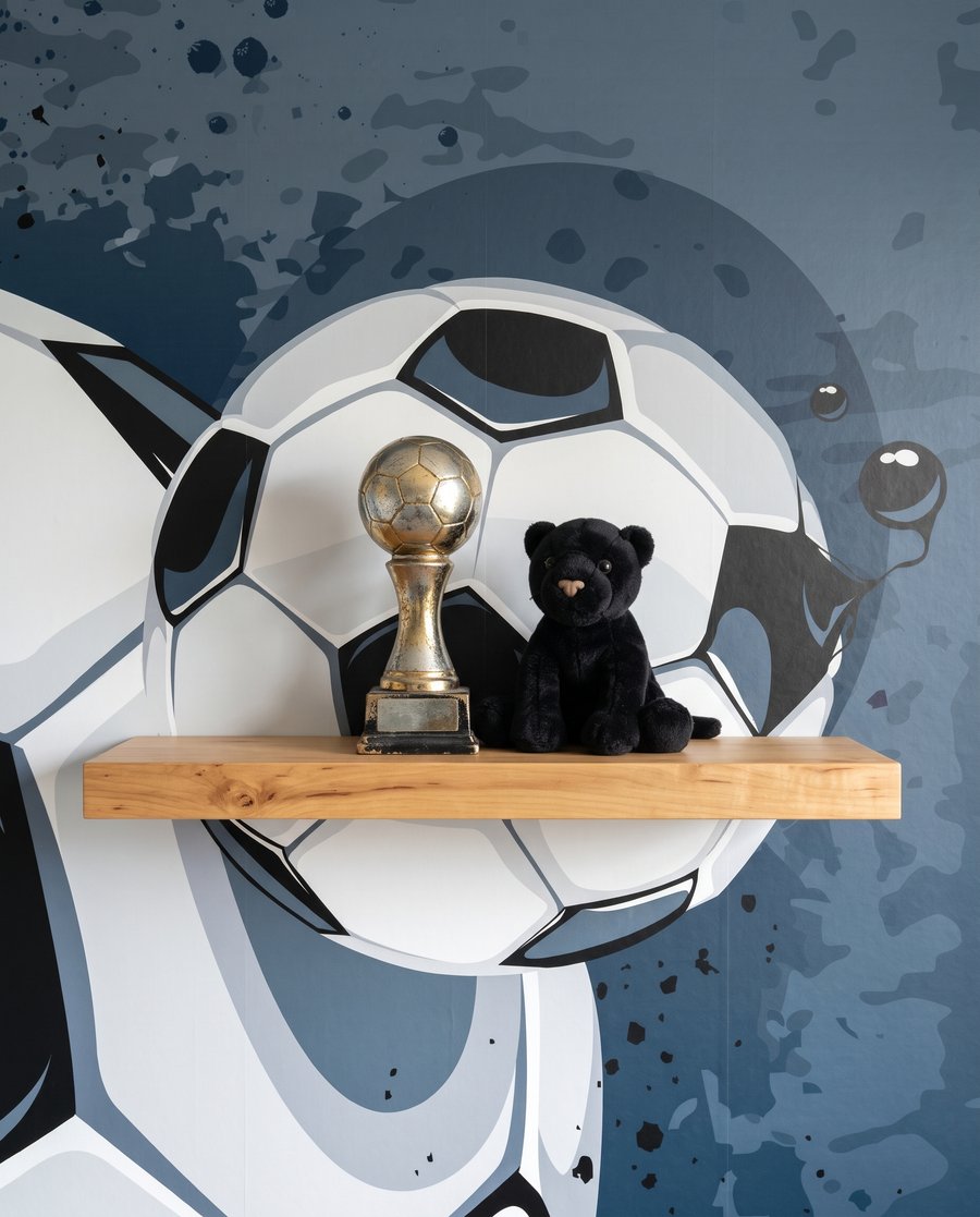 Fotbal skrz modrou barvu — detail