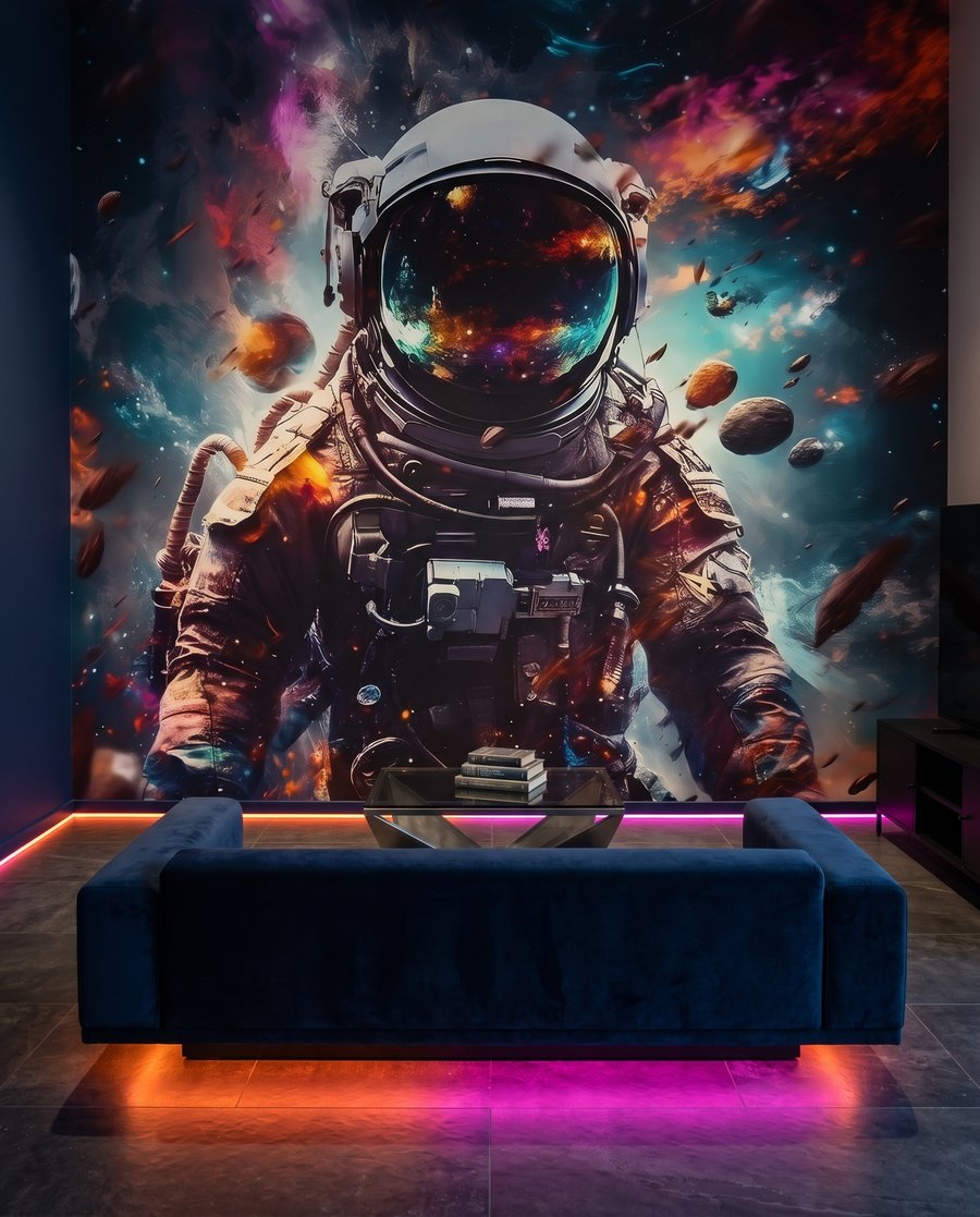 Astronaut s lesklým vizorem — interiér 3