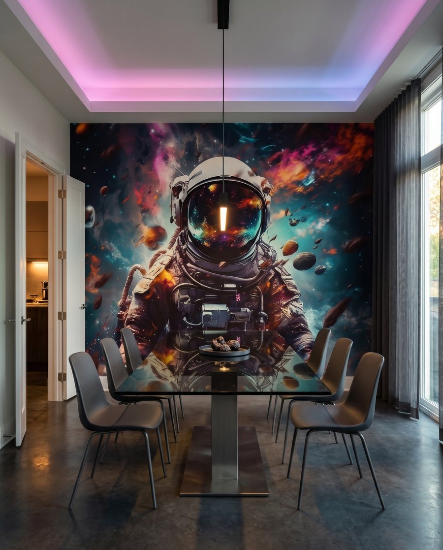 Astronaut s lesklým vizorem — interiér 6