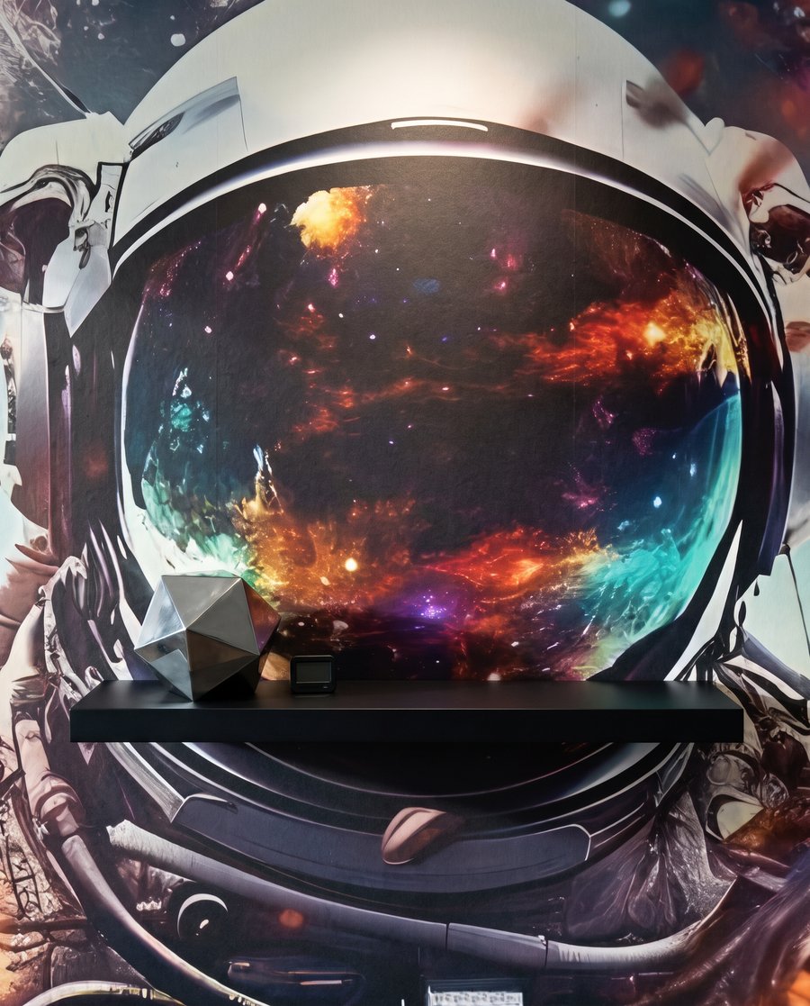 Astronaut s lesklým vizorem — detail