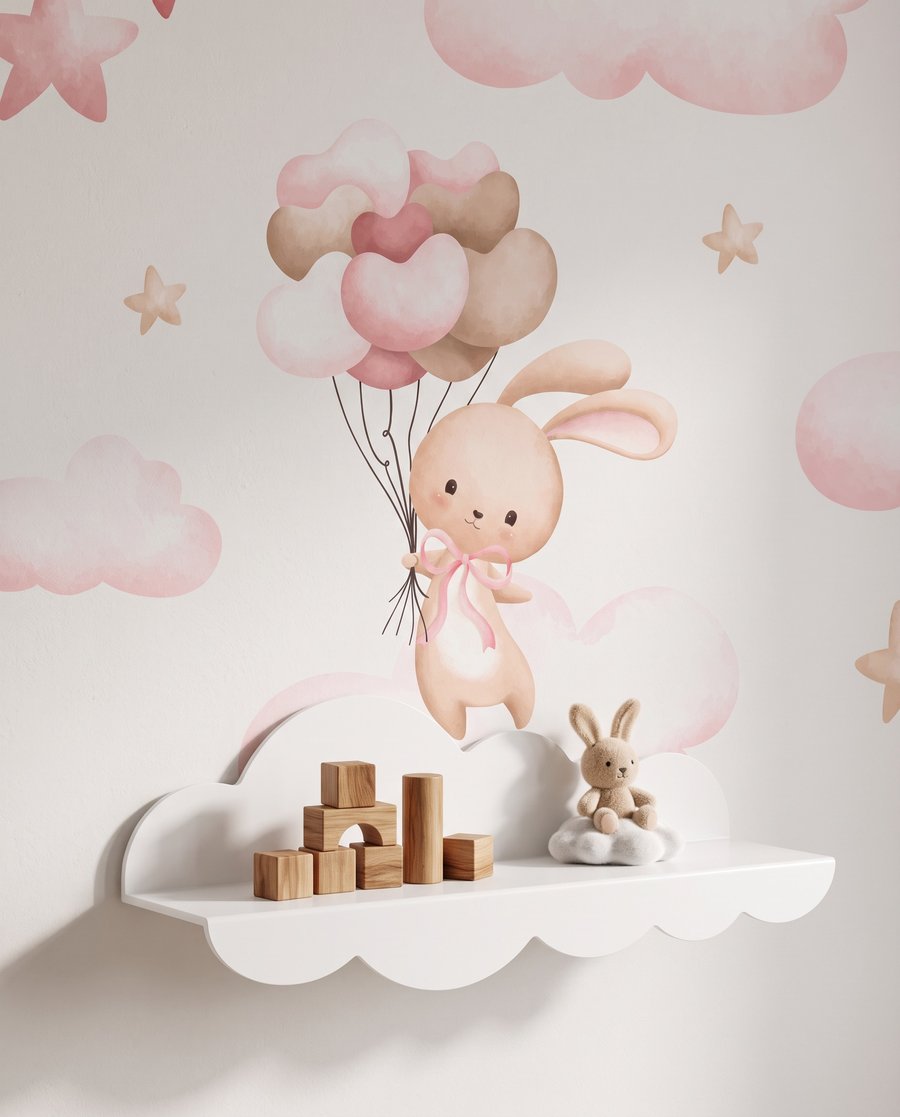 Králíčci nad růžovými oblaky — detail