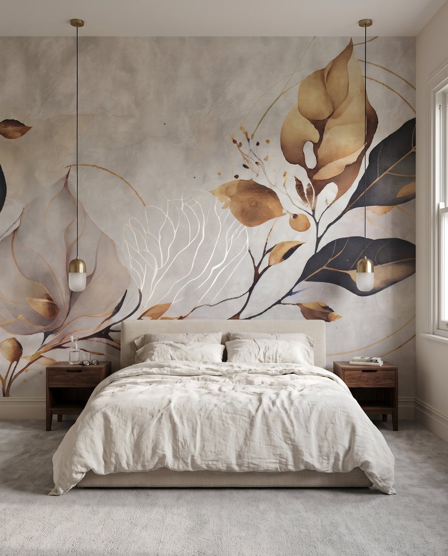 Bílé květy na zlatu — interiér 3