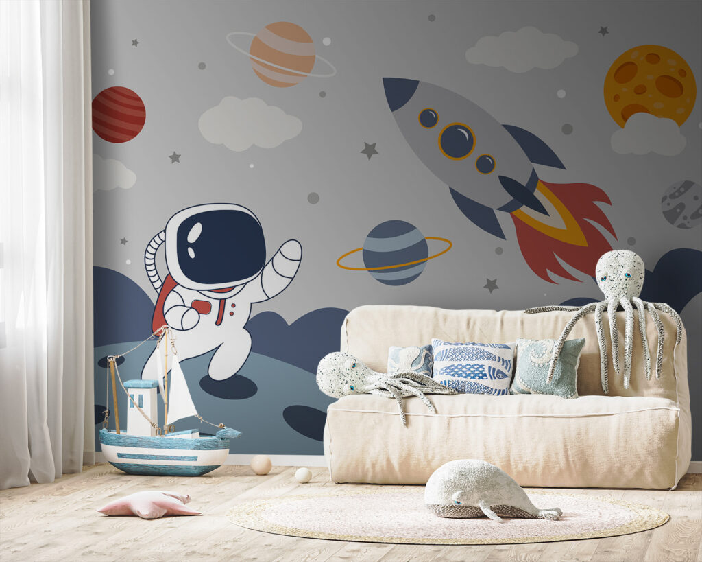 Raketa vedle malého astronauta — interiér 2