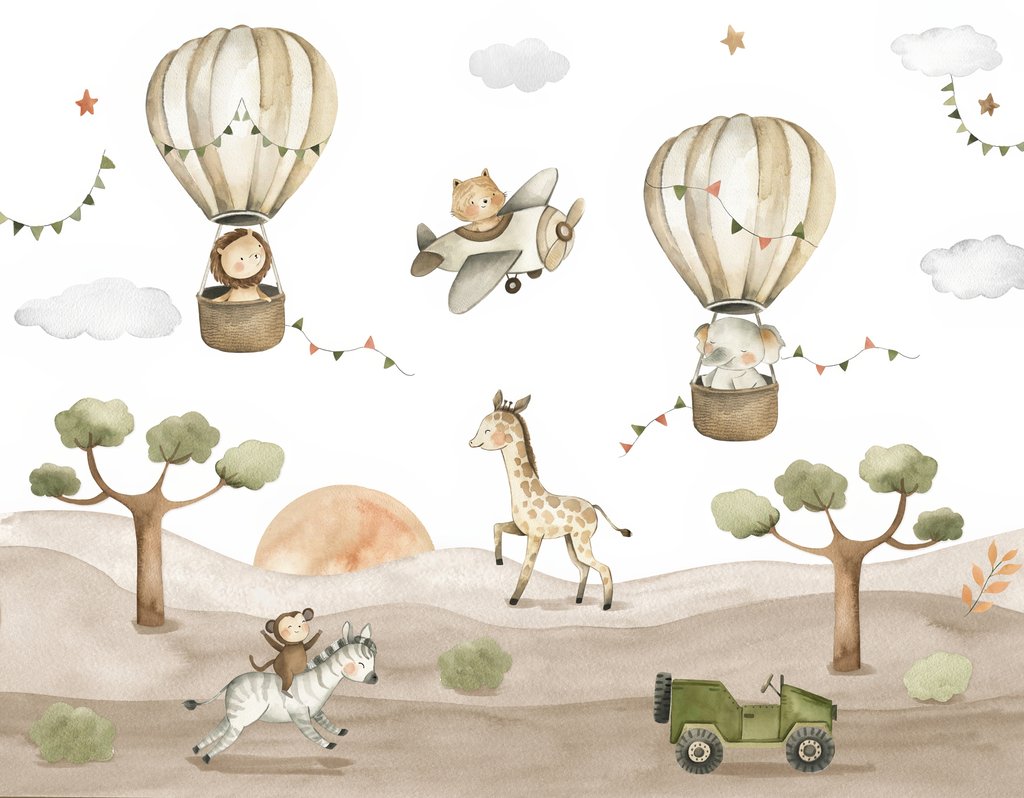Safari pod balóny — celý design