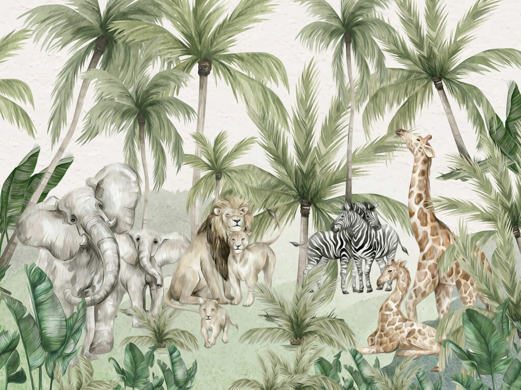 Safari v palmové zahradě — celý design