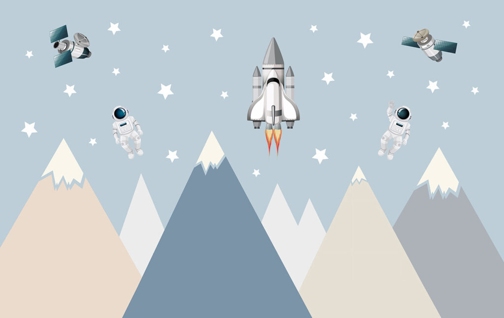 Astronauti nad horami — celý design
