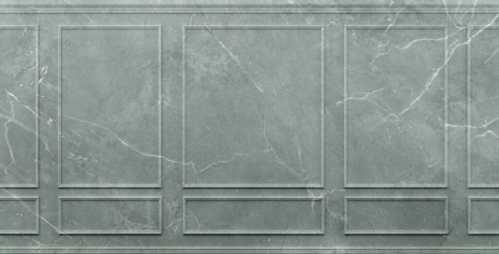 Zelené panely se žilkami — celý design