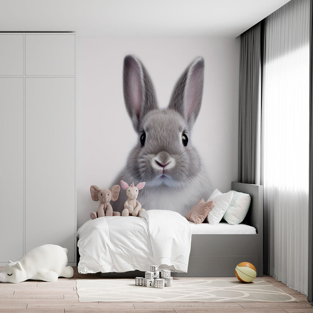 Šedý králíček hledí vpřed — interiér 3