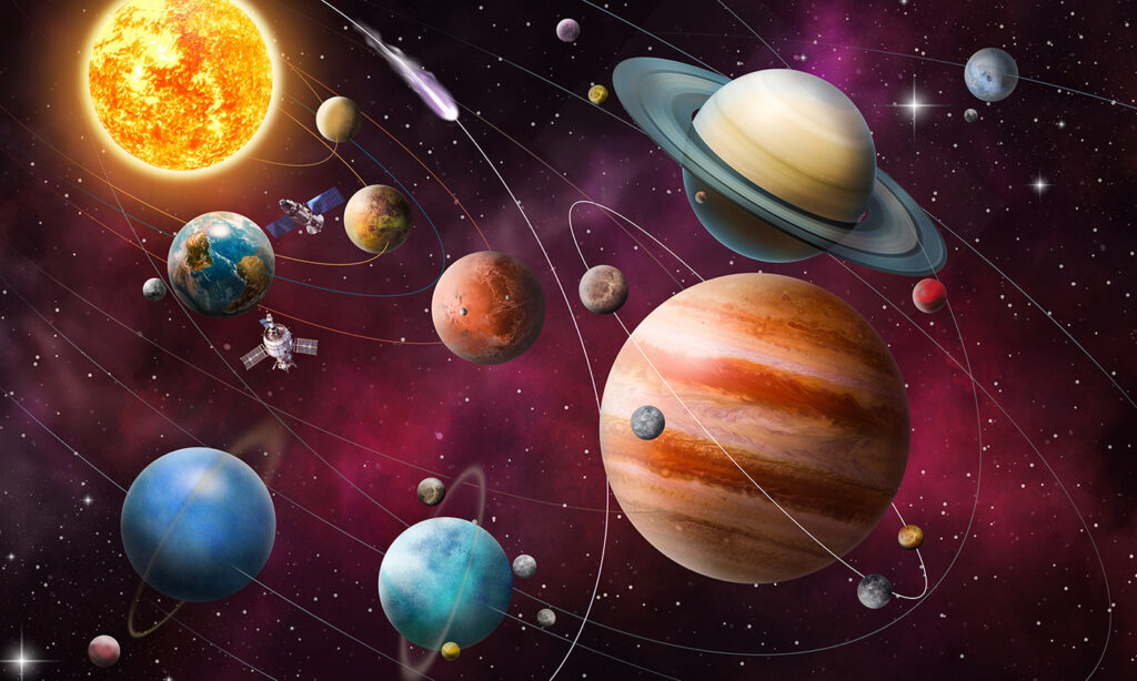 Vesmír plný planet — celý design