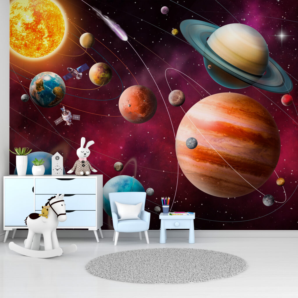 Vesmír plný planet v interiéru