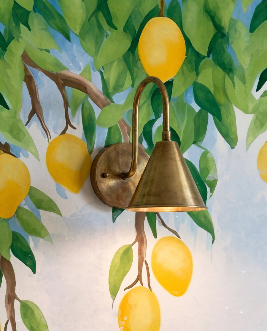 Citronové větve na šedém — detail