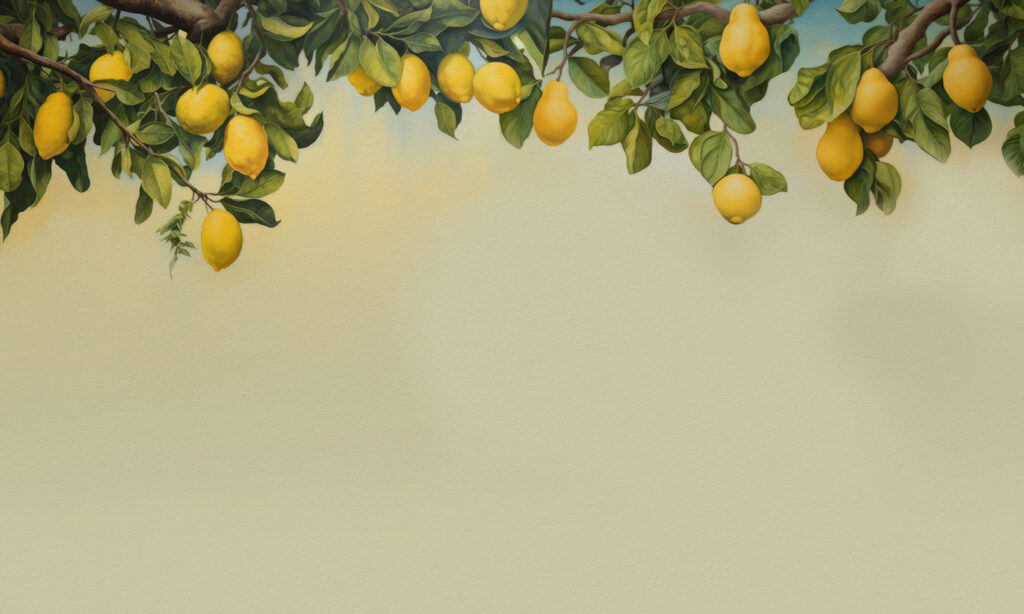 Citrony nad světle zeleným — celý design