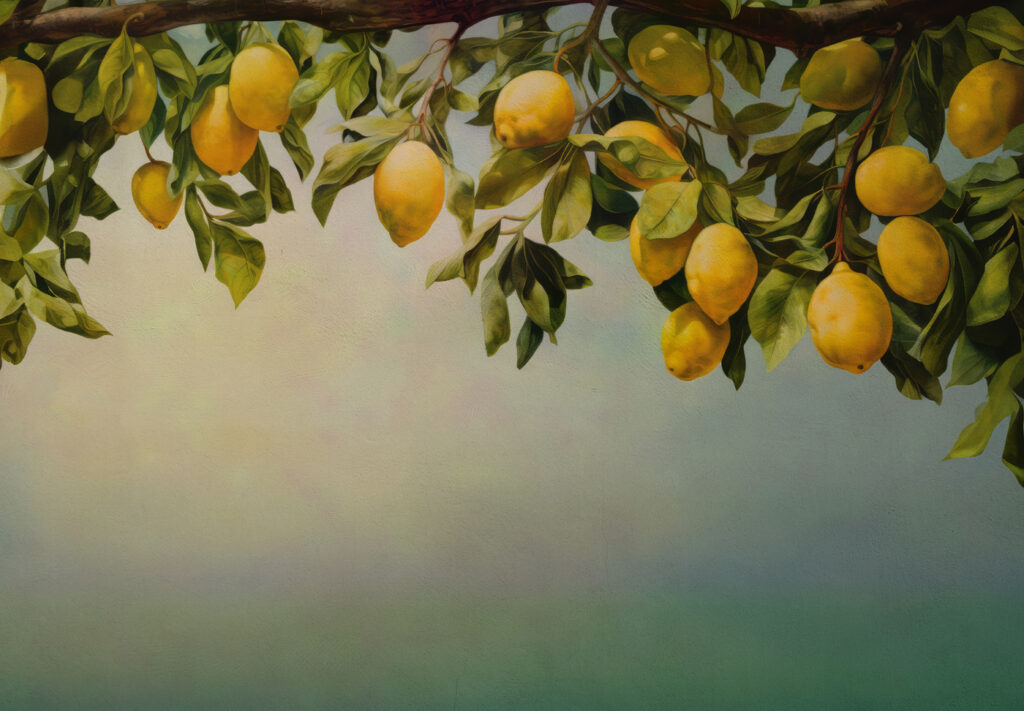 Citrony v malovaném oparu — celý design