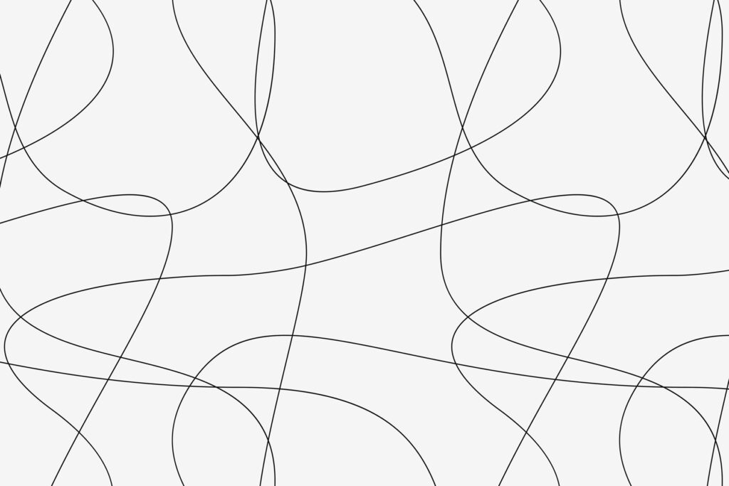 Volné černé linky — celý design