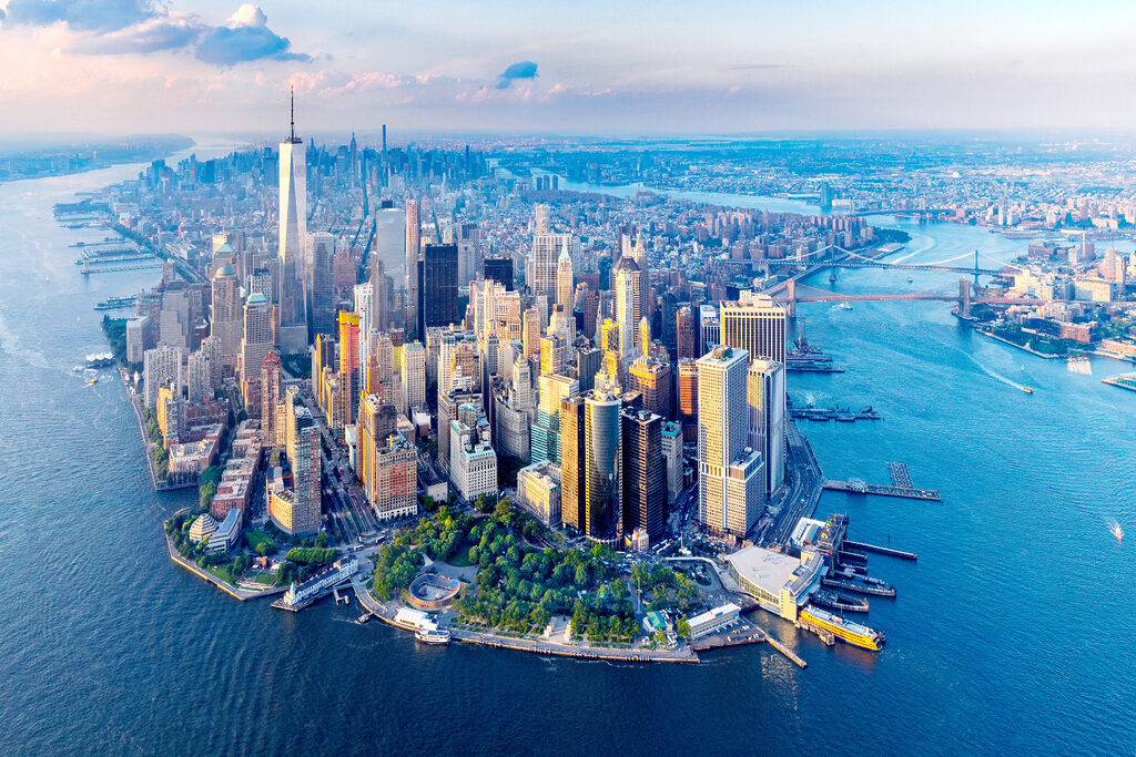 Manhattan nad vodou — celý design