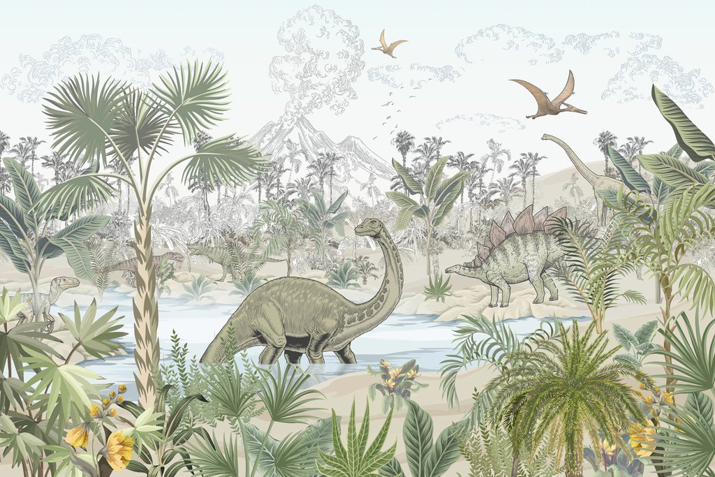 Dinosauři u lesní tůně — celý design