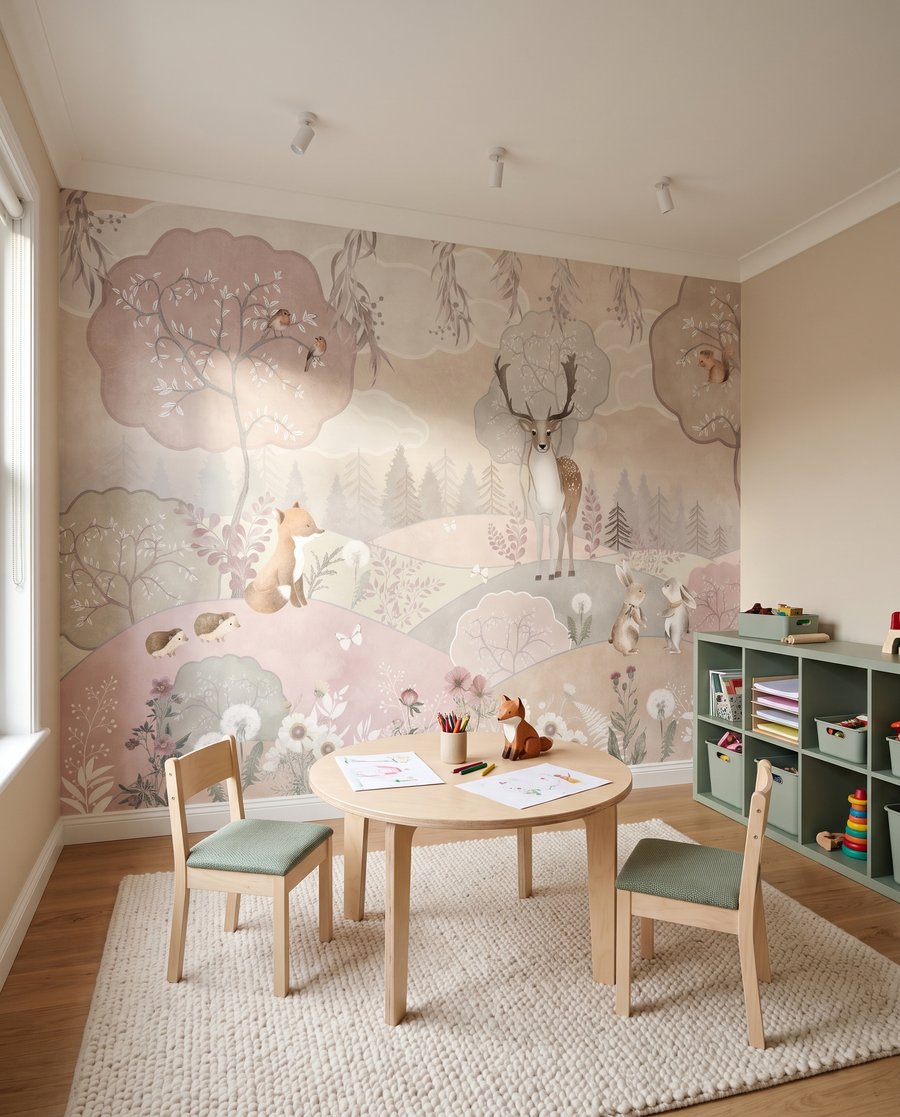 Zvířata v růžových kopcích — interiér 8