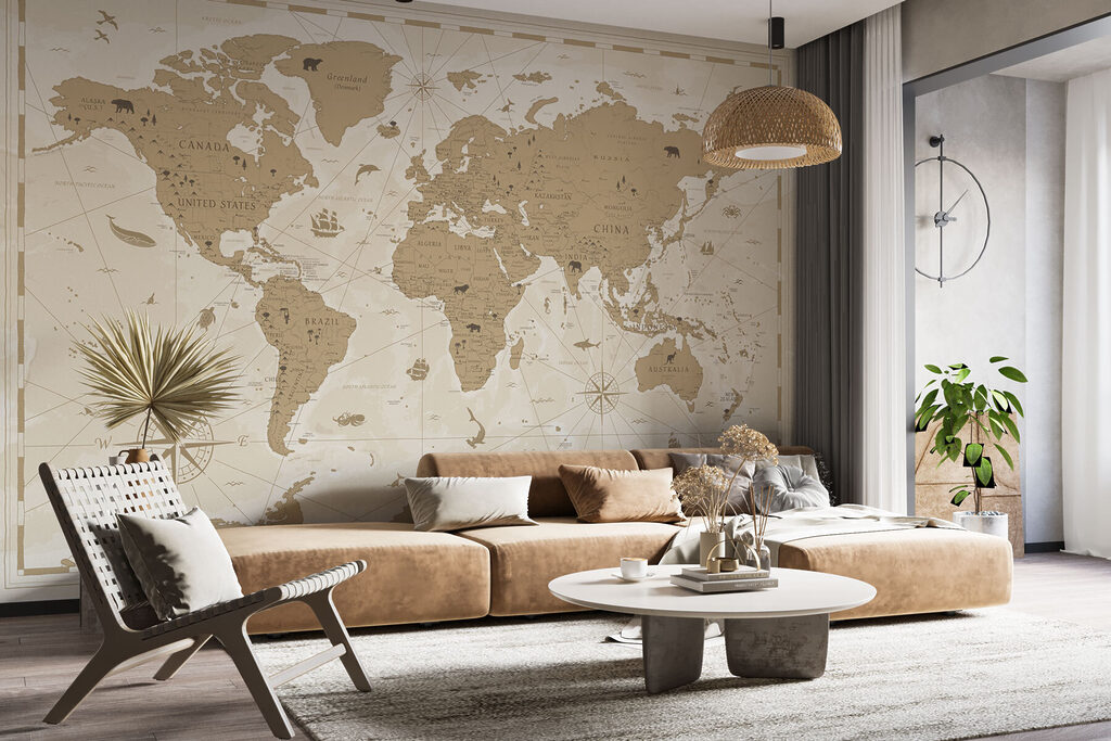 Mapa s větrnou růžicí — interiér 2