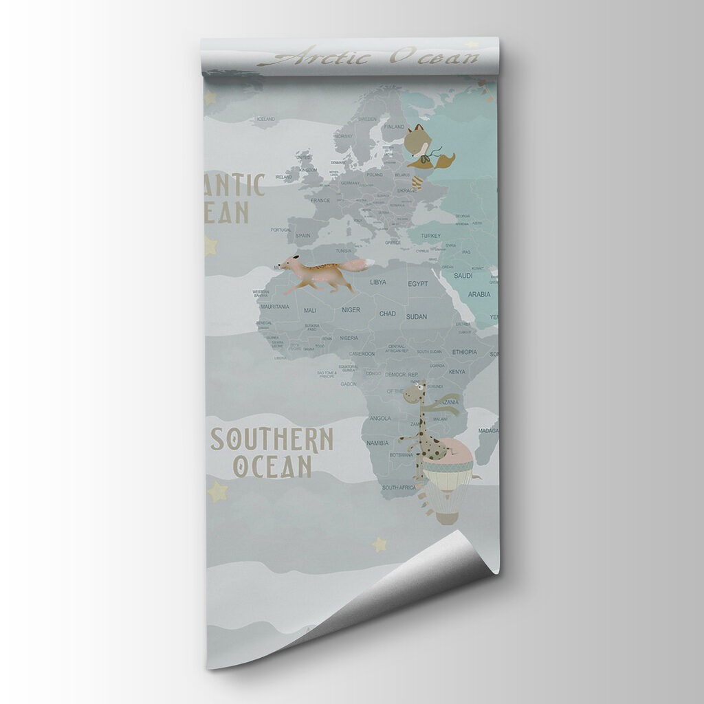 Mapa na pastelových vlnách — zobrazení produktu