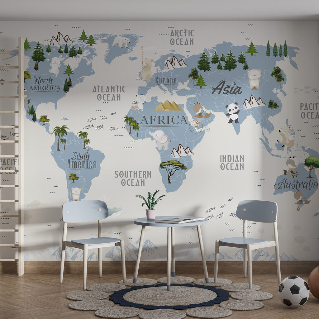 Zvířecí mapa světa — interiér 1
