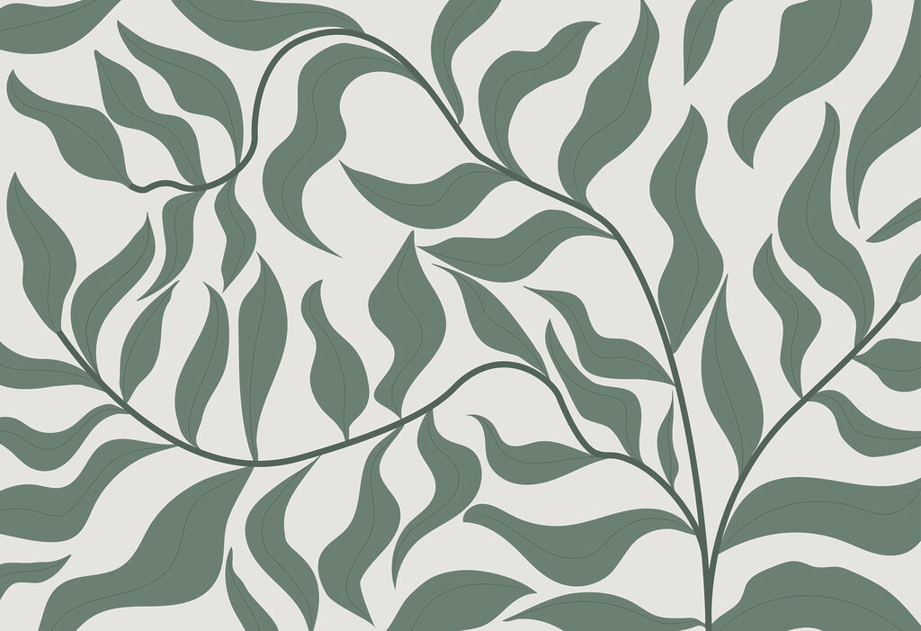 Vlnité větve s listy — celý design