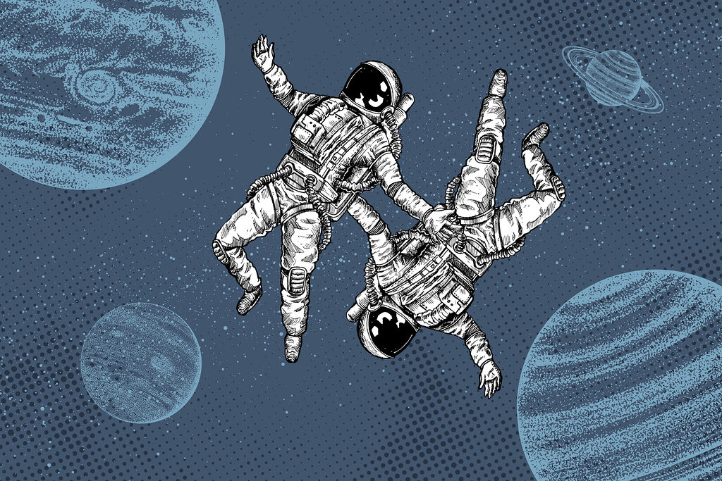 Astronauti mezi planetami — celý design