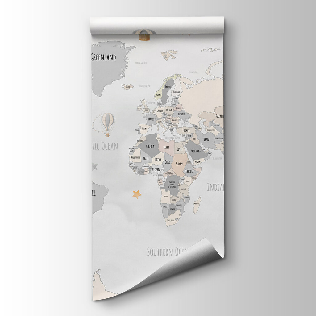 Mapa světa s velrybami — zobrazení produktu