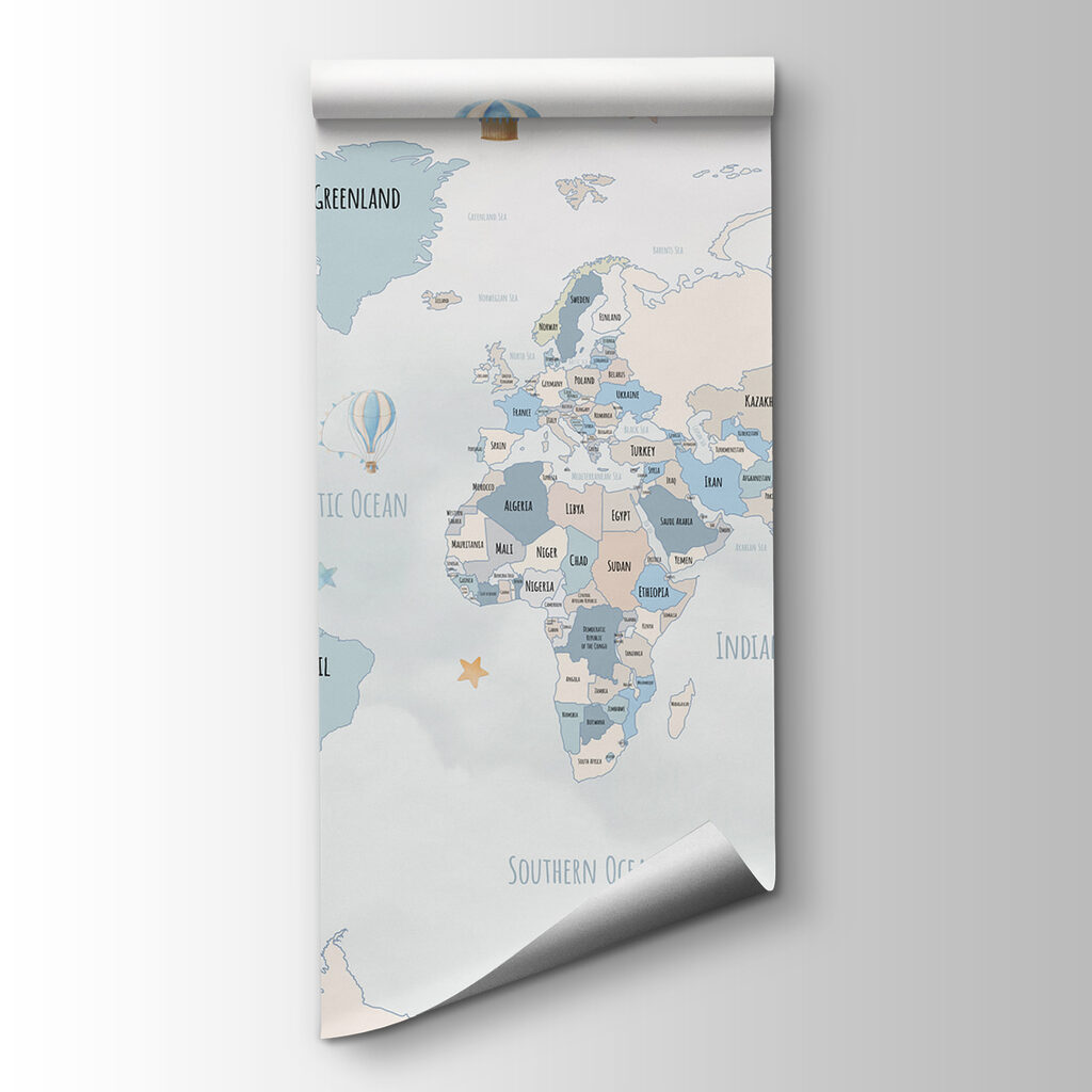 Mapa světa s velrybami — zobrazení produktu